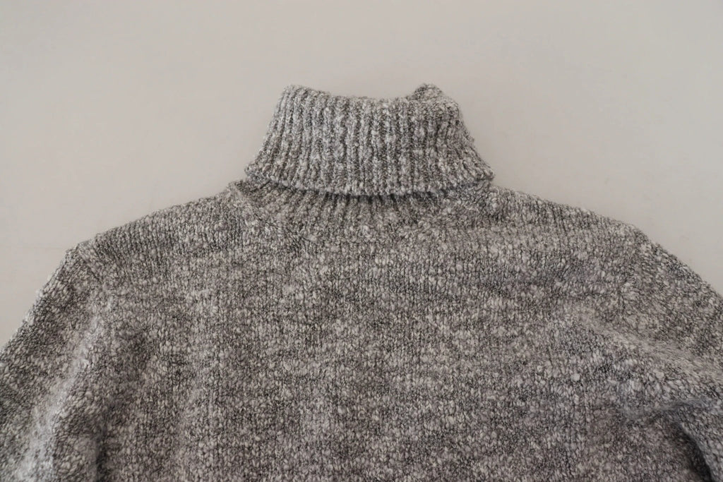 Dolce & Gabbana Gray Wool Knit Turtleneck Pullover Sweater by Dolce & Gabbana
