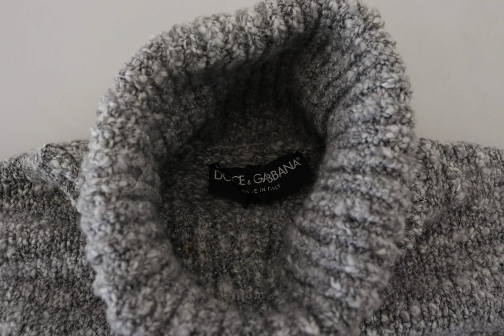 Dolce & Gabbana Gray Wool Knit Turtleneck Pullover Sweater by Dolce & Gabbana