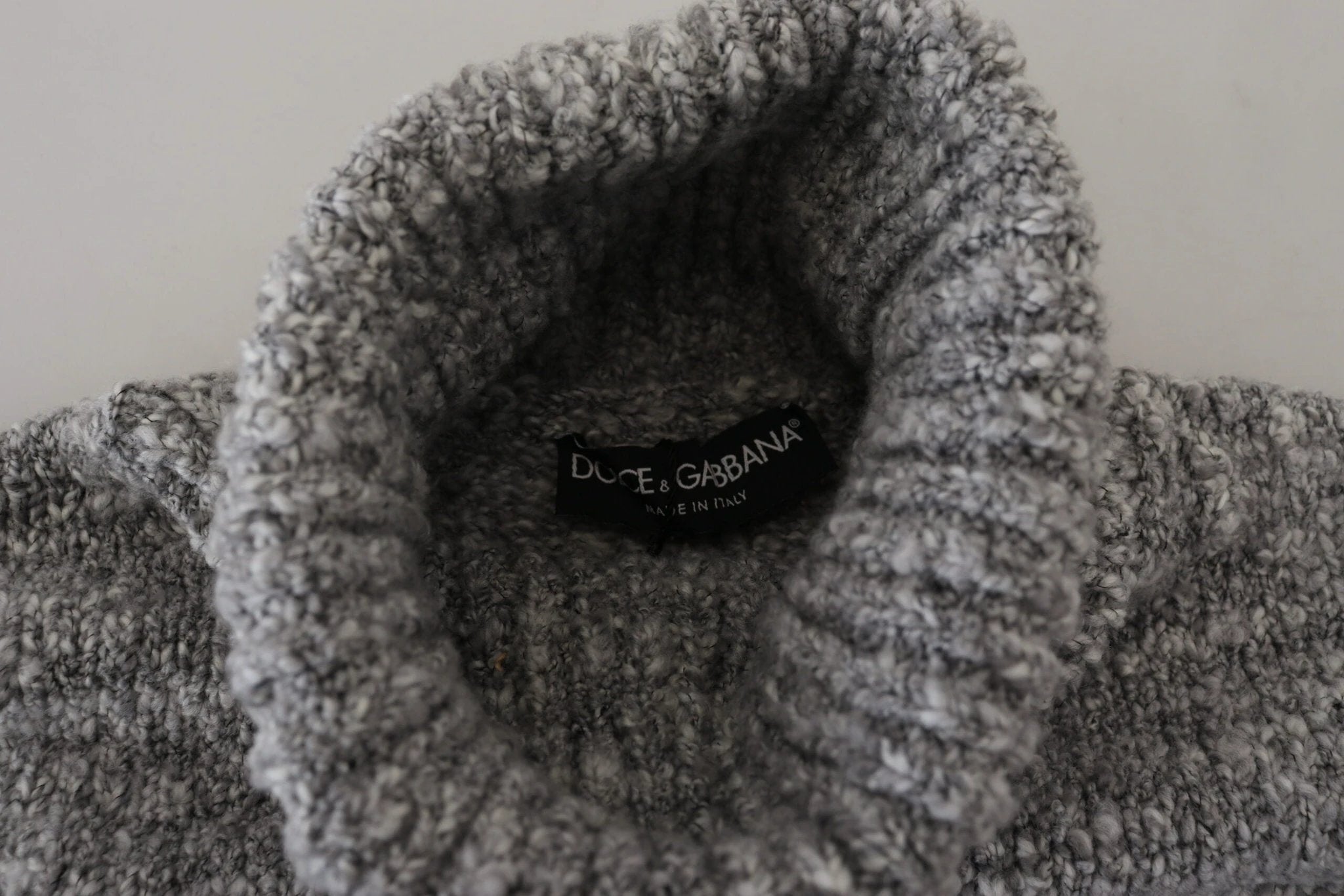 Dolce & Gabbana Gray Wool Knit Turtleneck Pullover Sweater by Dolce & Gabbana