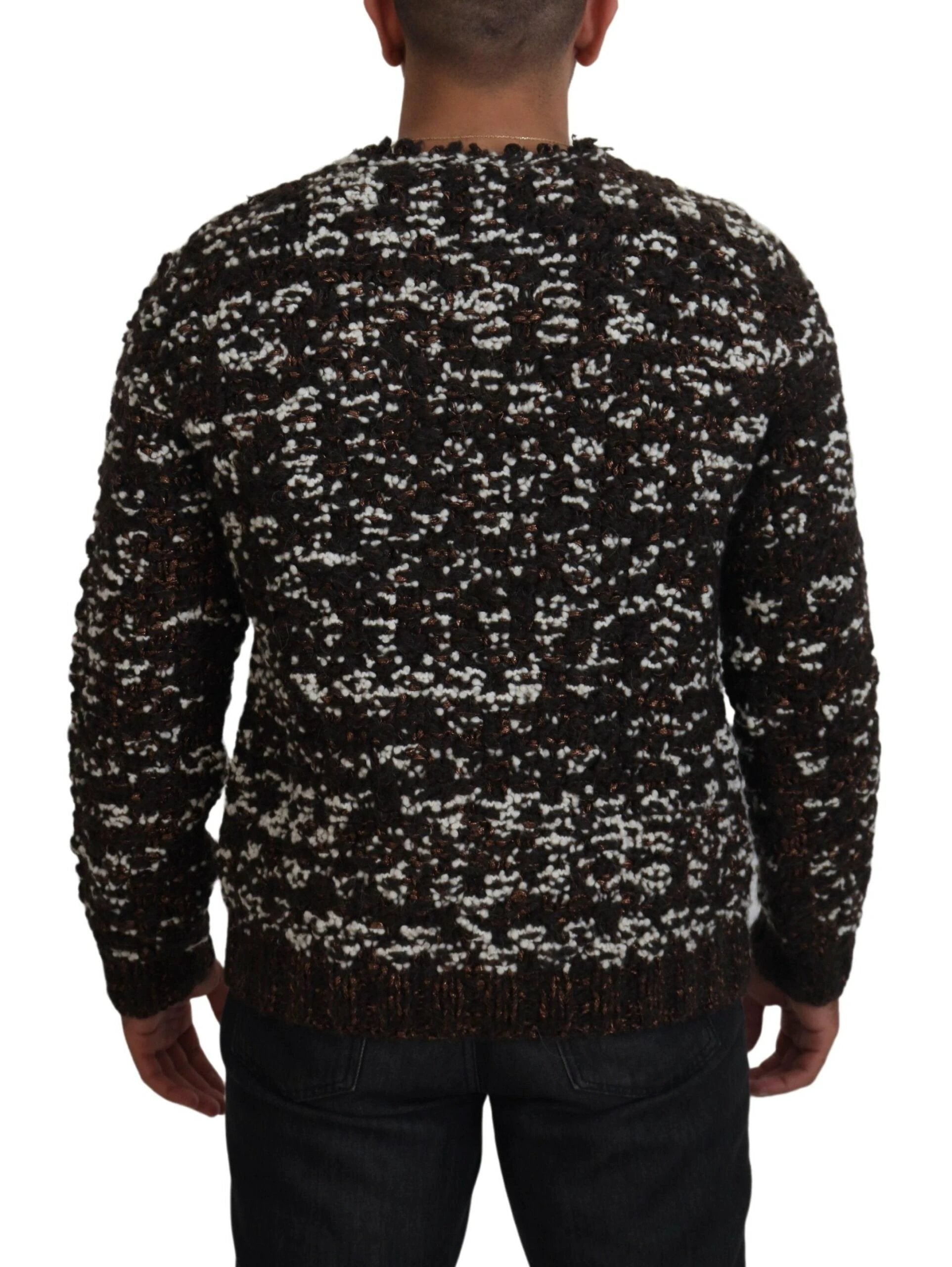 Dolce & Gabbana Brown Knitted Wool Fatto A Mano Sweater by Dolce & Gabbana