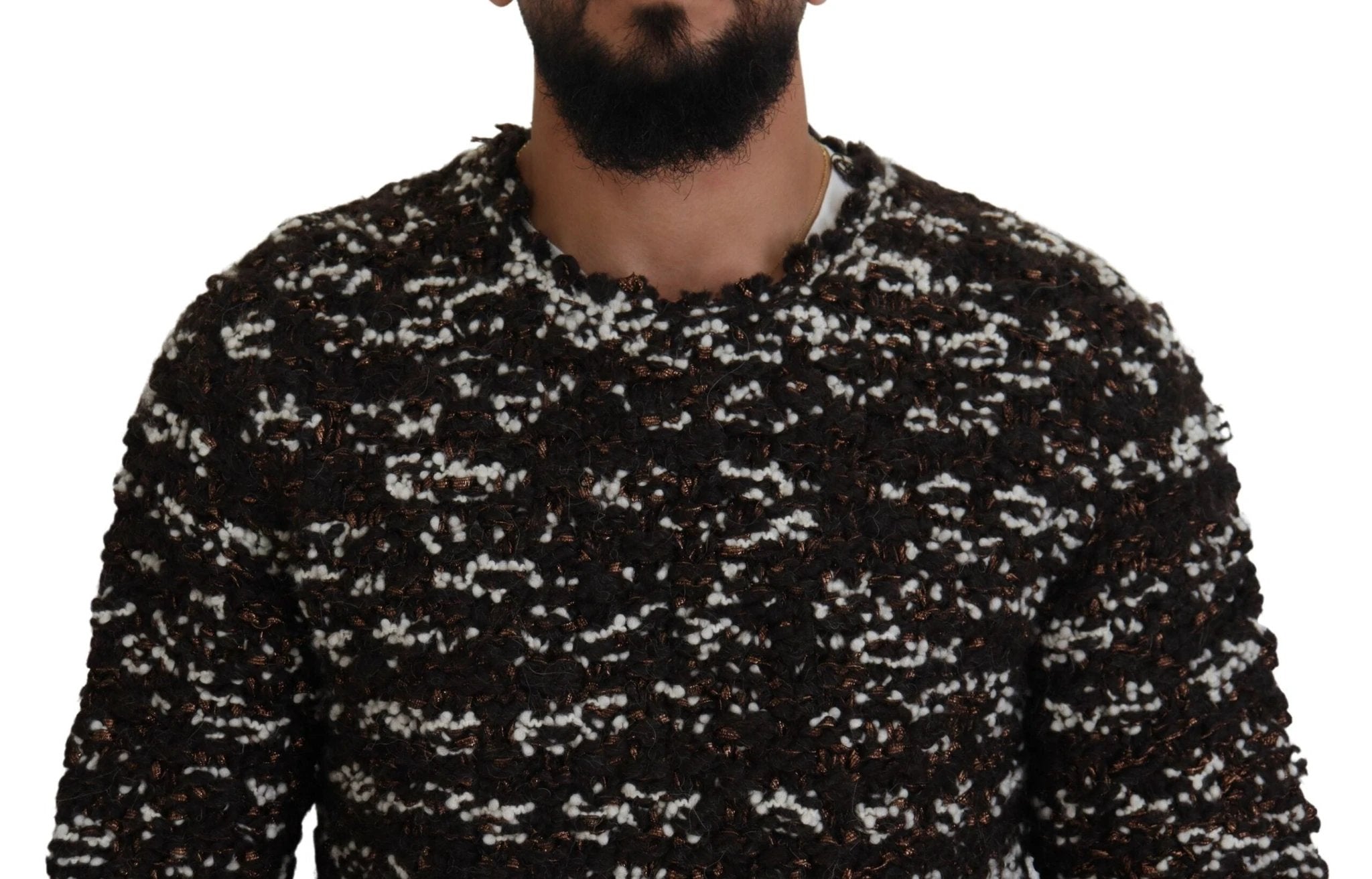 Dolce & Gabbana Brown Knitted Wool Fatto A Mano Sweater by Dolce & Gabbana