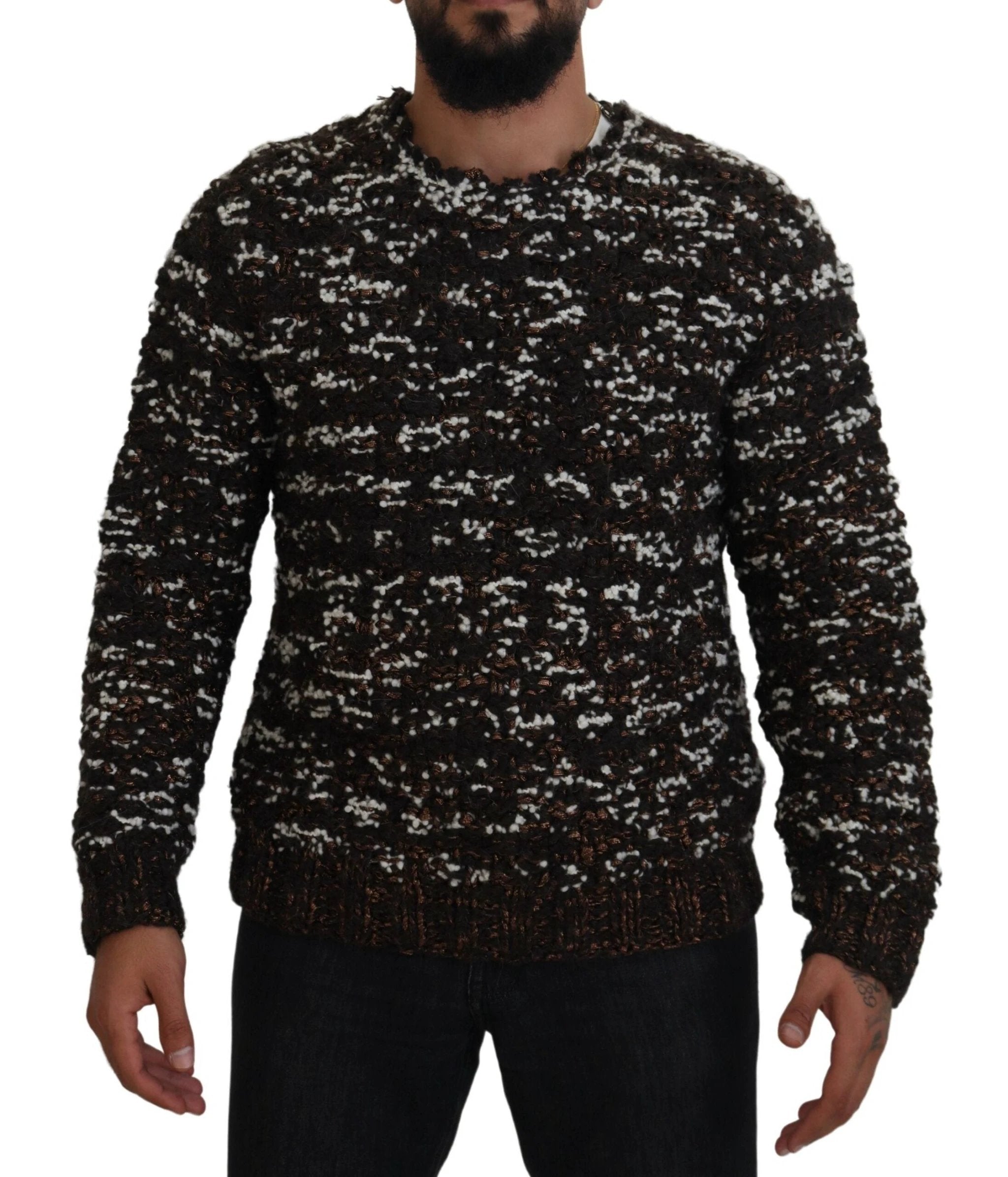 Dolce & Gabbana Brown Knitted Wool Fatto A Mano Sweater by Dolce & Gabbana