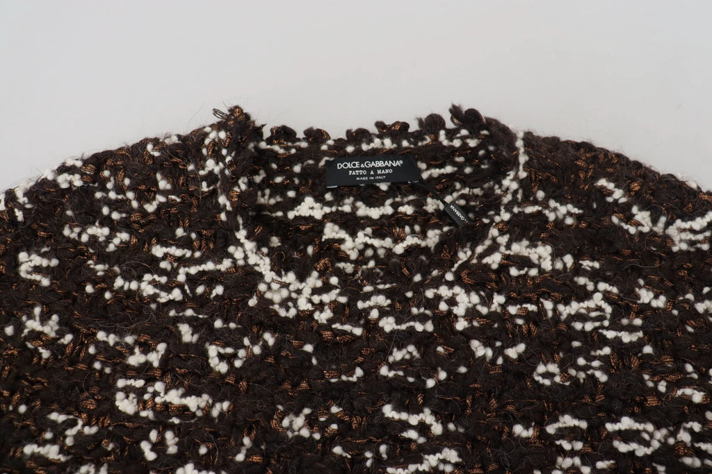 Dolce & Gabbana Brown Knitted Wool Fatto A Mano Sweater by Dolce & Gabbana