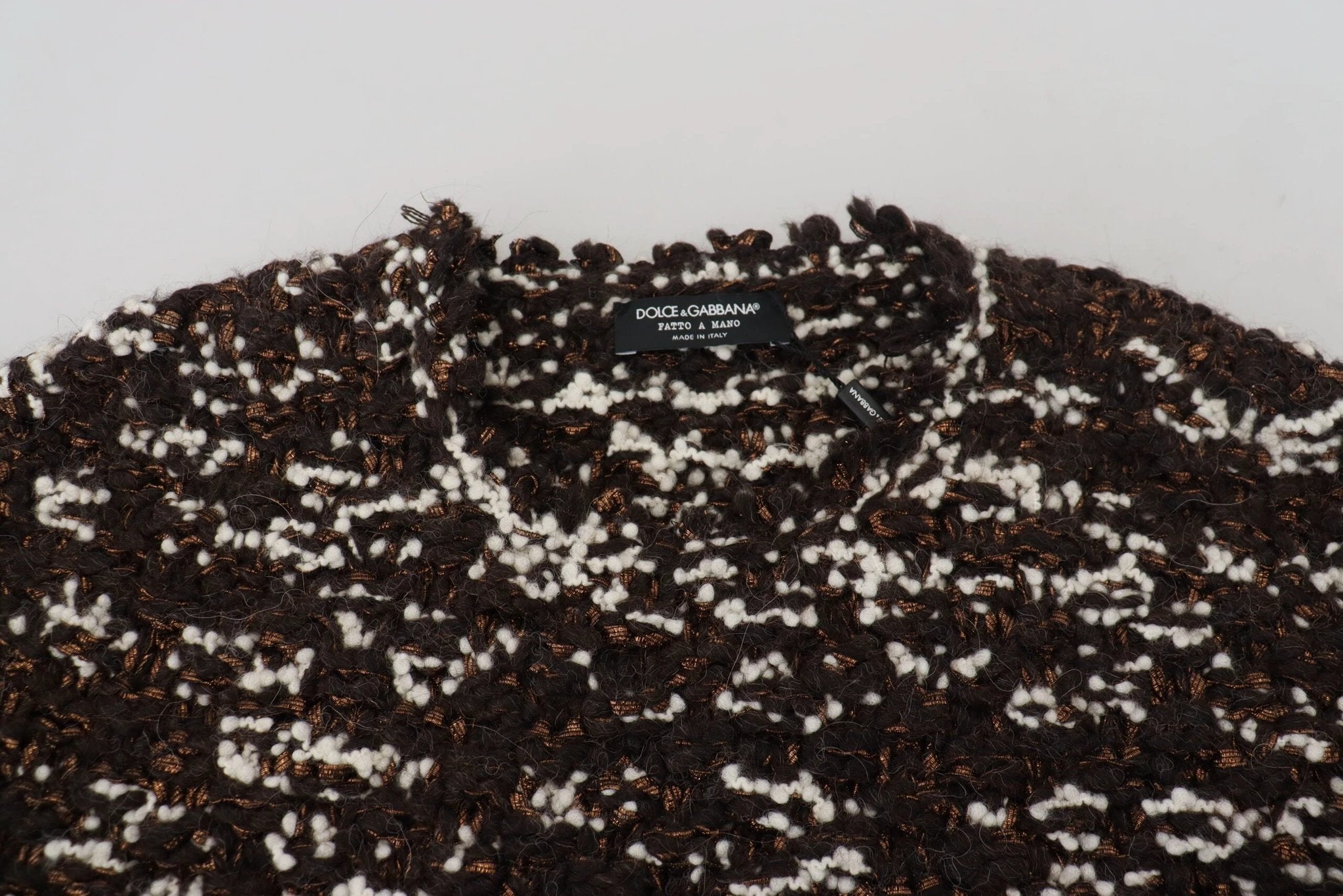 Dolce & Gabbana Brown Knitted Wool Fatto A Mano Sweater by Dolce & Gabbana
