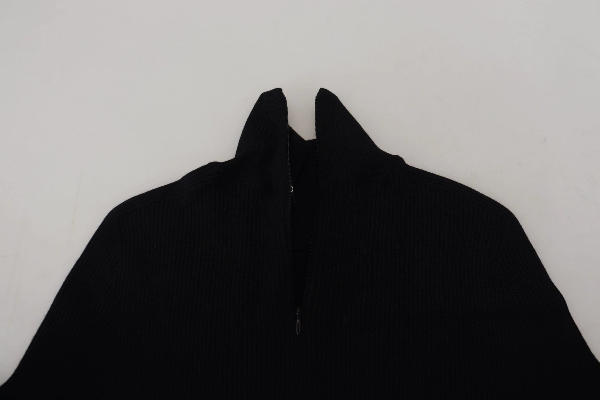 Dolce & Gabbana Black Half Zip Turtleneck Pullover Sweater by Dolce & Gabbana