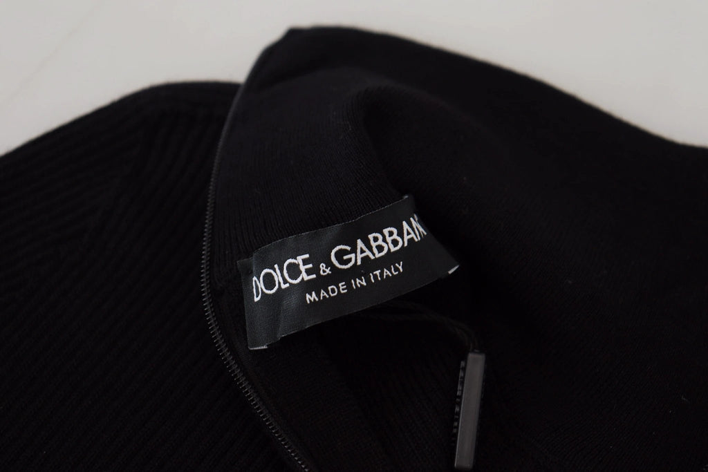 Dolce & Gabbana Black Half Zip Turtleneck Pullover Sweater by Dolce & Gabbana