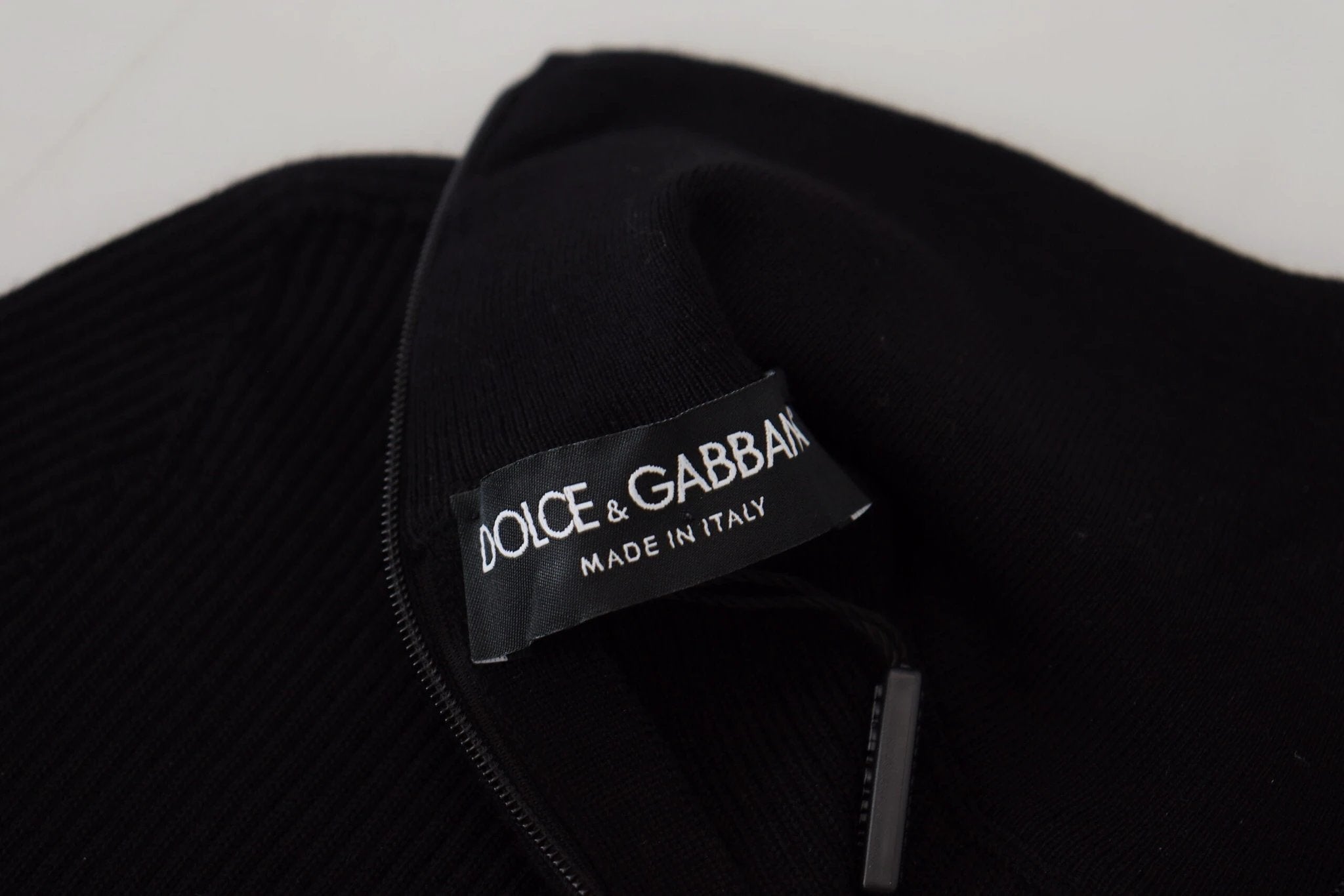 Dolce & Gabbana Black Half Zip Turtleneck Pullover Sweater by Dolce & Gabbana