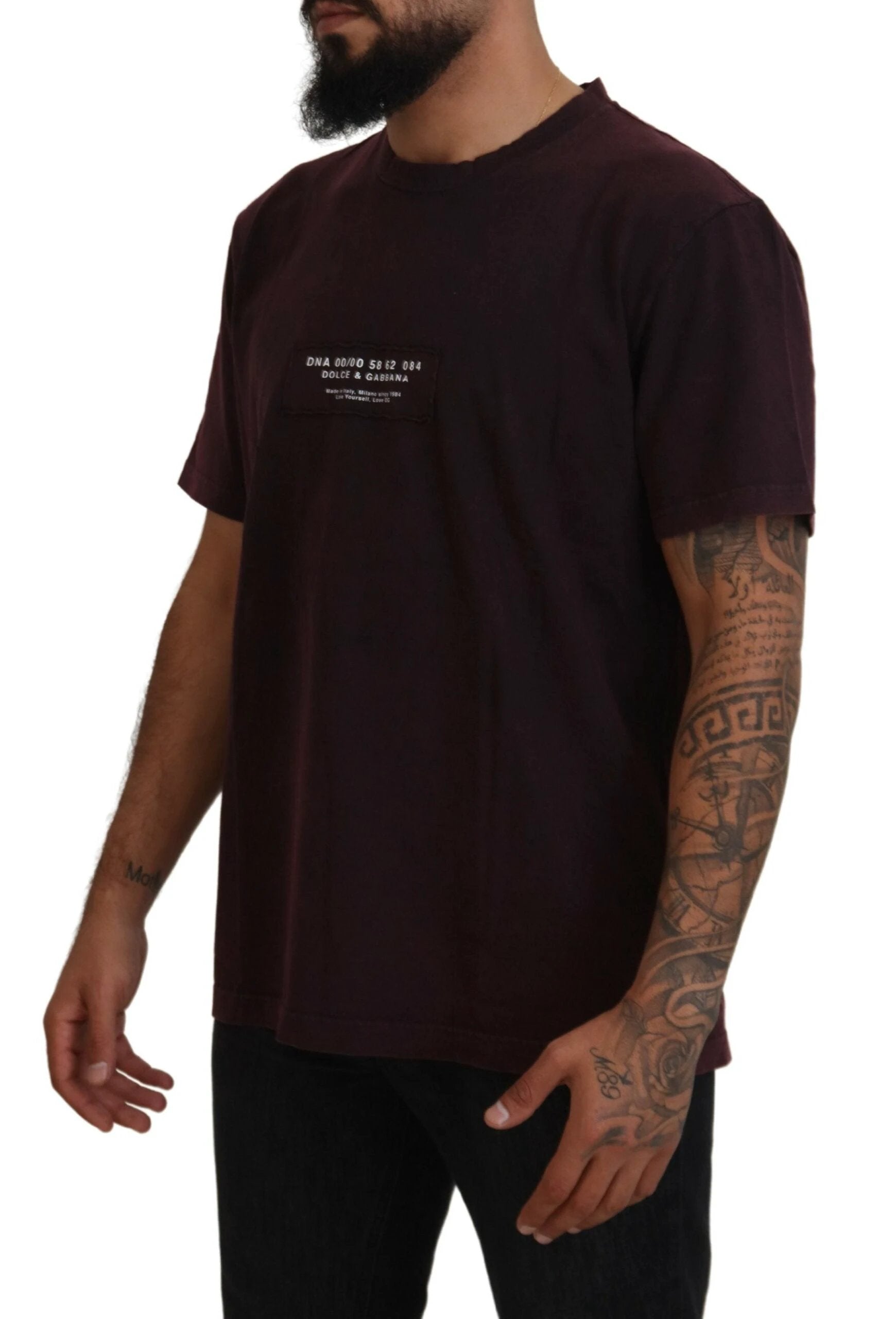Dolce & Gabbana Bordeaux Crewneck Short Sleeve T-shirt by Dolce & Gabbana