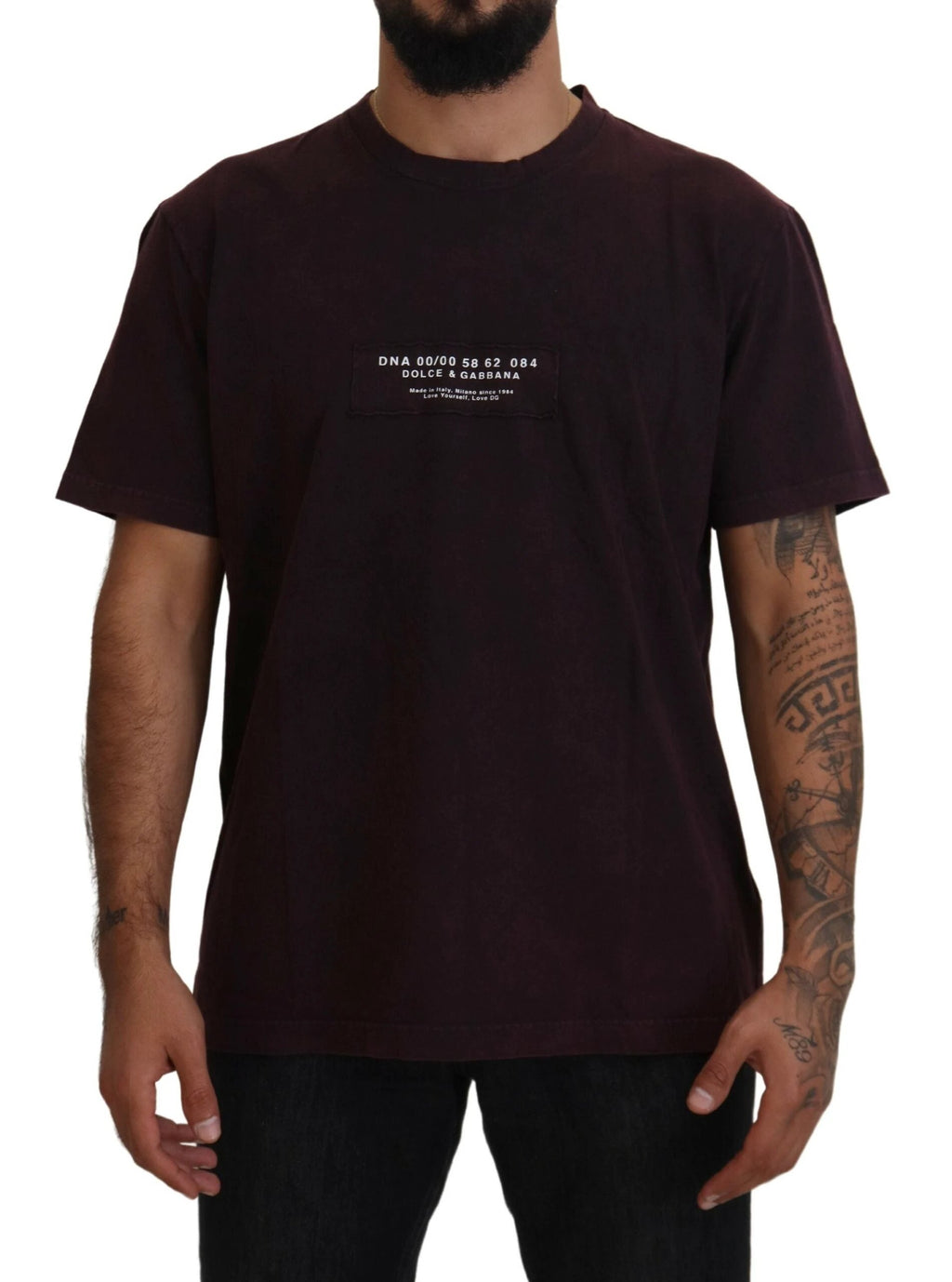 Dolce & Gabbana Bordeaux Crewneck Short Sleeve T-shirt by Dolce & Gabbana