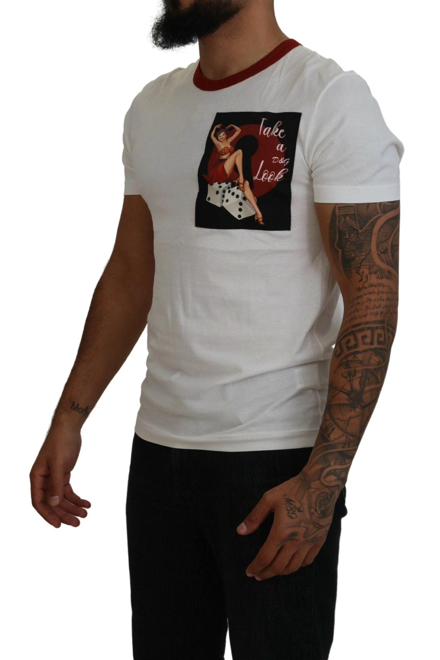 Dolce & Gabbana Cotton White Logo Print Crewneck T-shirt by Dolce & Gabbana