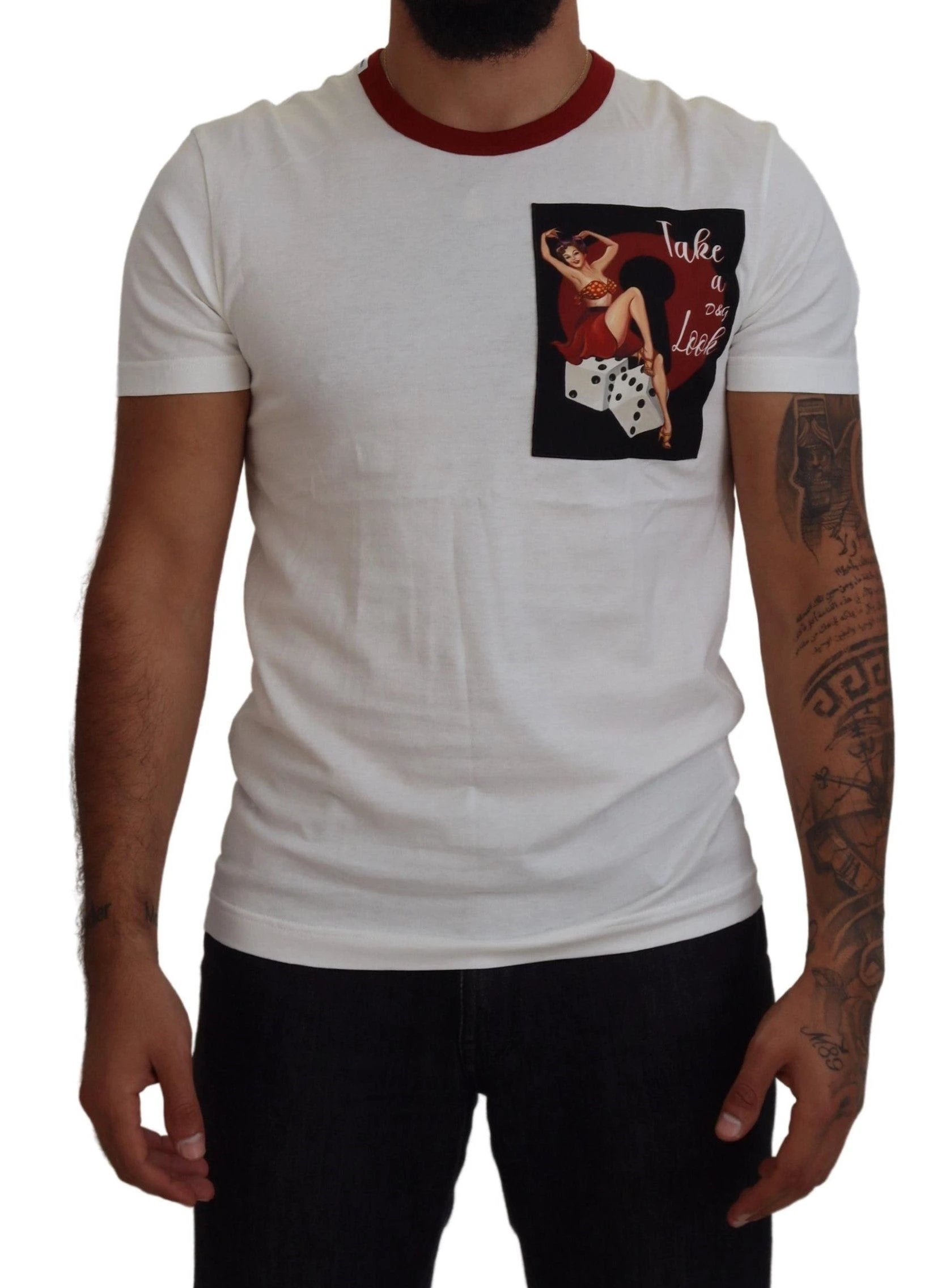 Dolce & Gabbana Cotton White Logo Print Crewneck T-shirt by Dolce & Gabbana