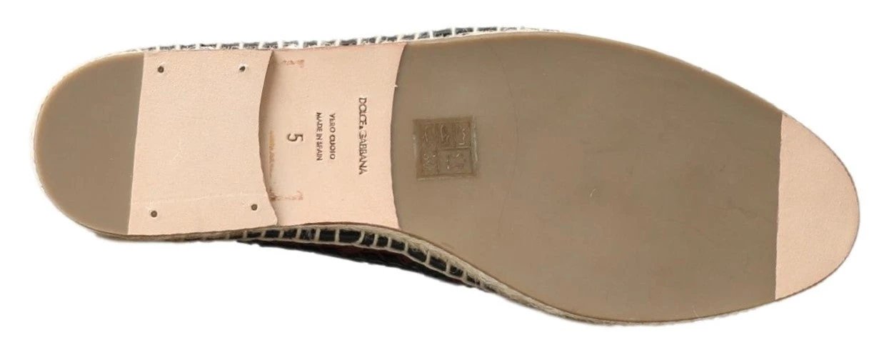 Dolce & Gabbana Black Bordeaux Buffalo Leather Espadrille Shoes by Dolce & Gabbana