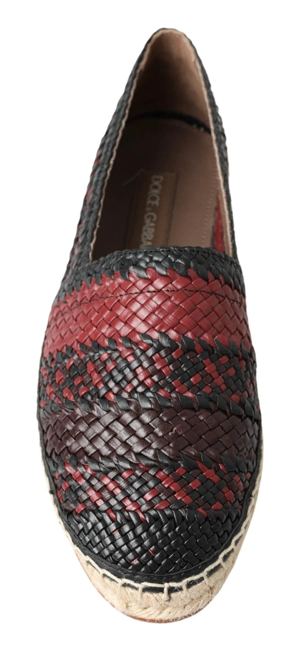 Dolce & Gabbana Black Bordeaux Buffalo Leather Espadrille Shoes by Dolce & Gabbana