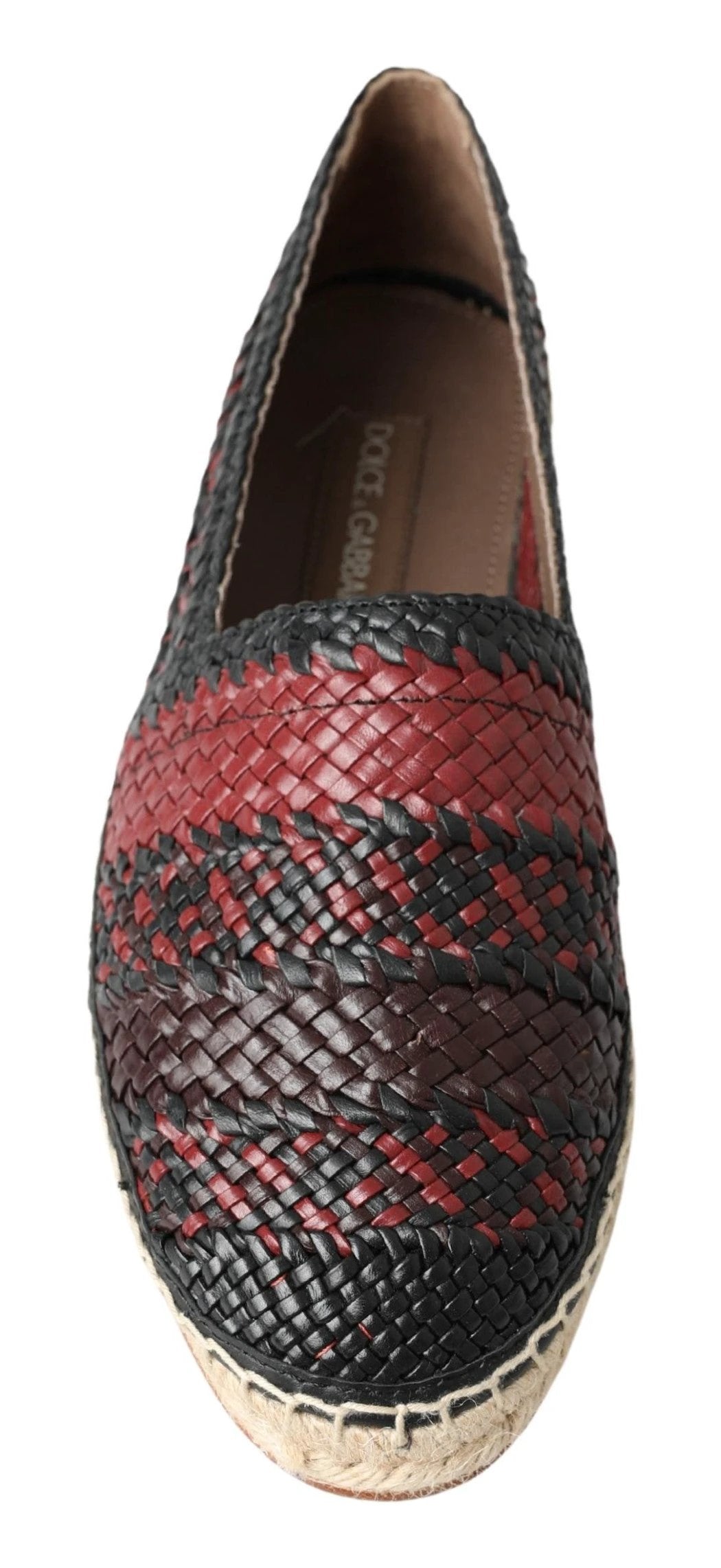 Dolce & Gabbana Black Bordeaux Buffalo Leather Espadrille Shoes by Dolce & Gabbana