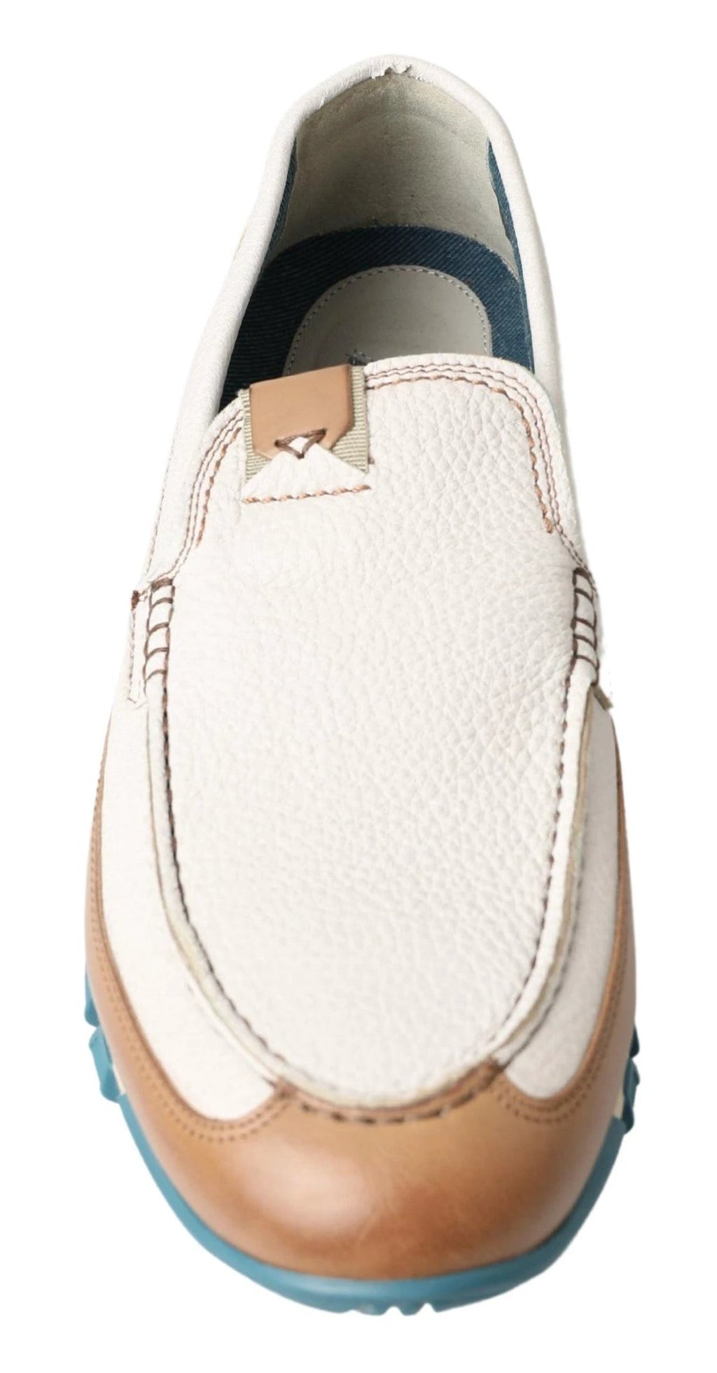 Dolce & Gabbana White Leather Loafers Moccasins Shoes by Dolce & Gabbana