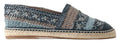 Dolce & Gabbana Blue Gray Leather Buffalo Espadrille Shoes by Dolce & Gabbana