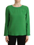 Armani Green Silk Long Sleeves Round Neck Sweater by Armani
