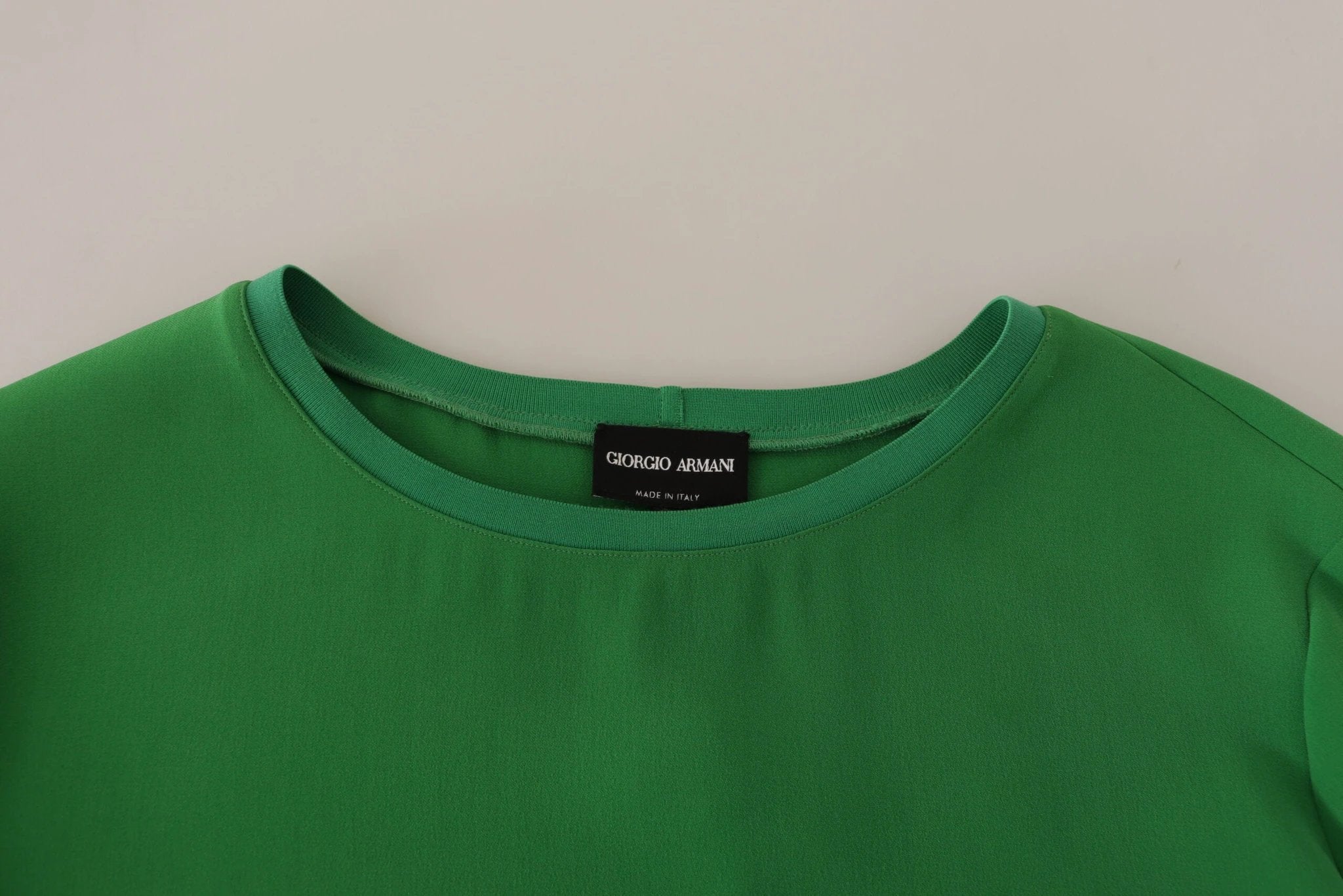 Armani Green Silk Long Sleeves Round Neck Sweater by Armani