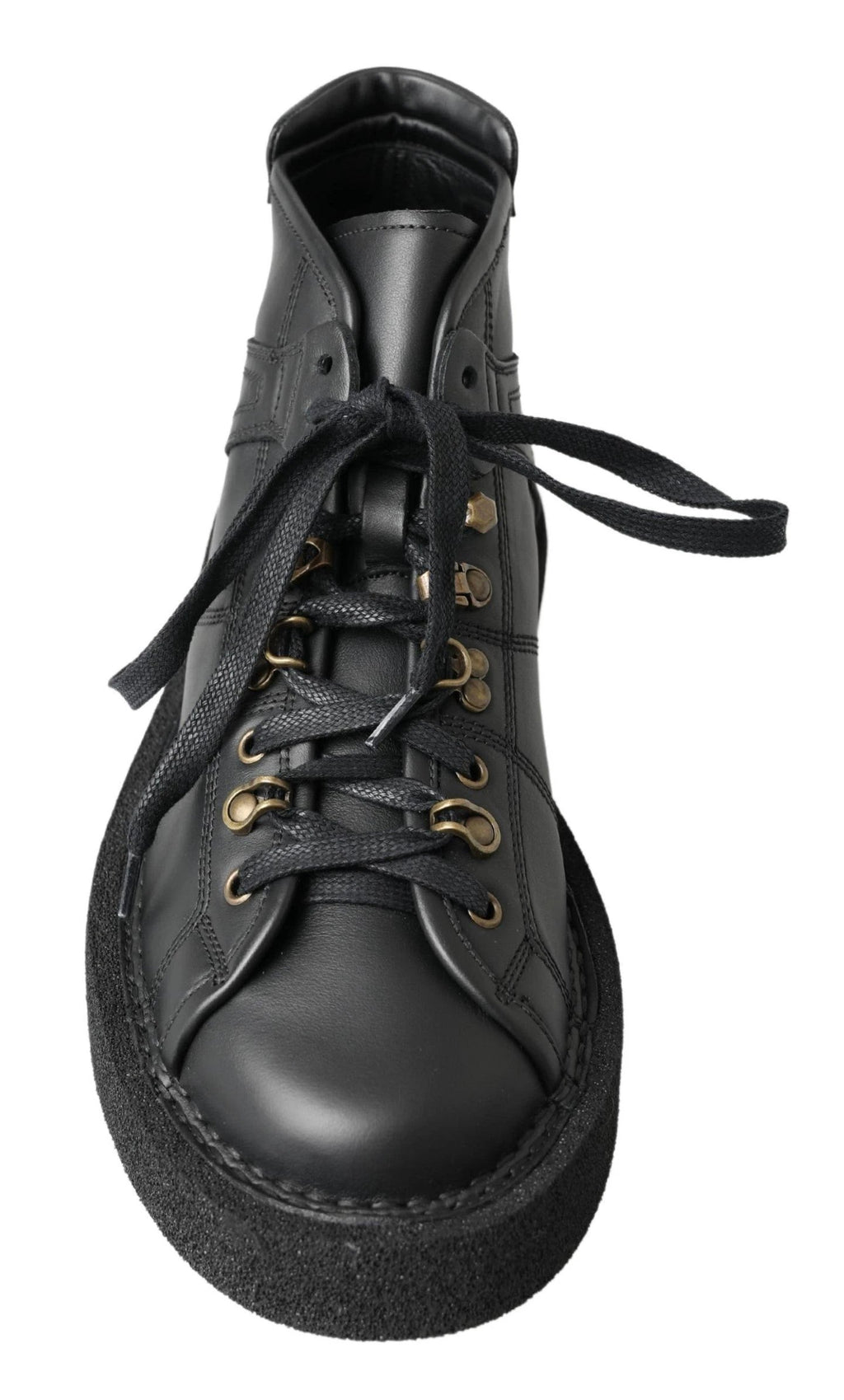 Dolce & Gabbana Black Leather Slip on Stretch Boots by Dolce & Gabbana