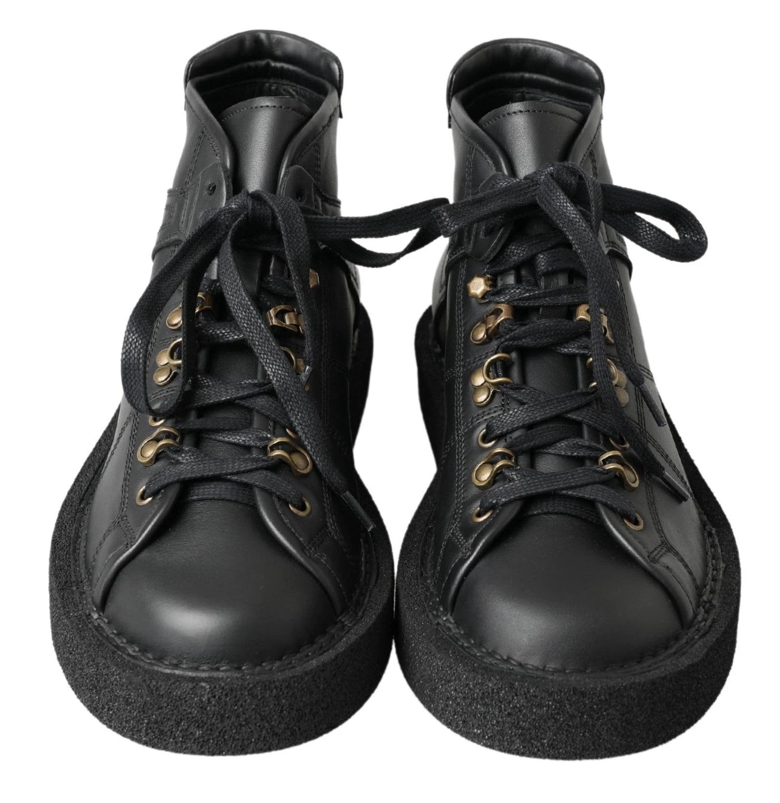 Dolce & Gabbana Black Leather Slip on Stretch Boots by Dolce & Gabbana