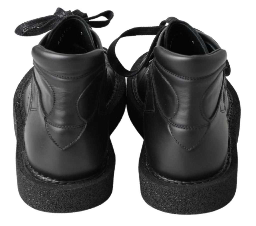 Dolce & Gabbana Black Leather Slip on Stretch Boots by Dolce & Gabbana