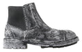 Dolce & Gabbana Black Gray Leather Ankle Boots by Dolce & Gabbana