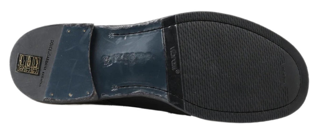 Dolce & Gabbana Black Horse Leather Perugino Boots by Dolce & Gabbana