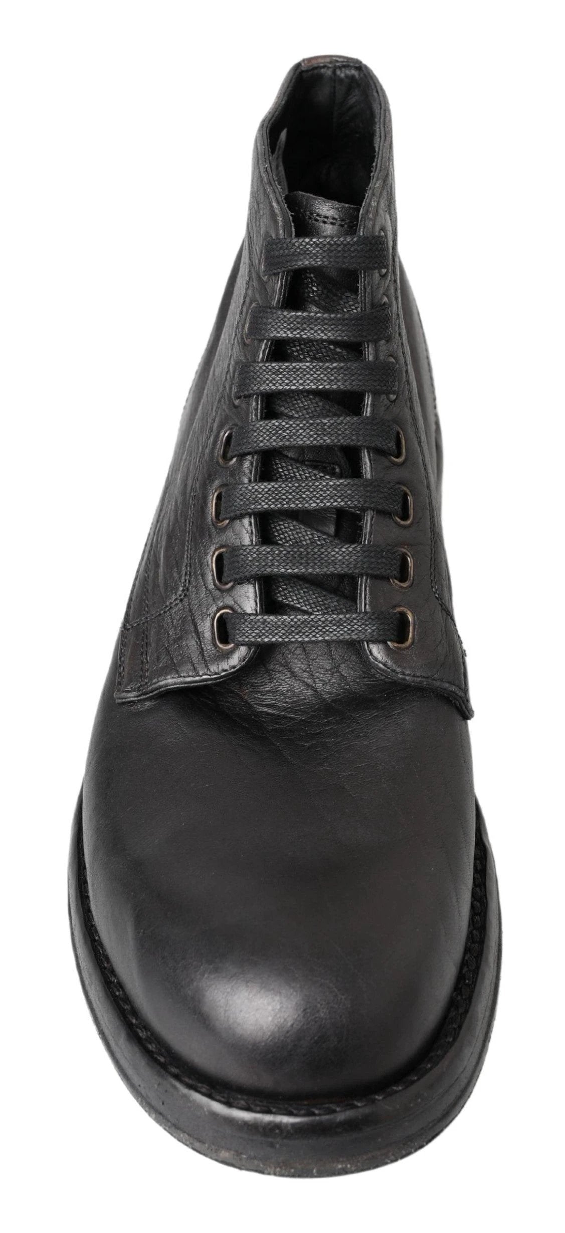 Dolce & Gabbana Black Horse Leather Perugino Boots by Dolce & Gabbana