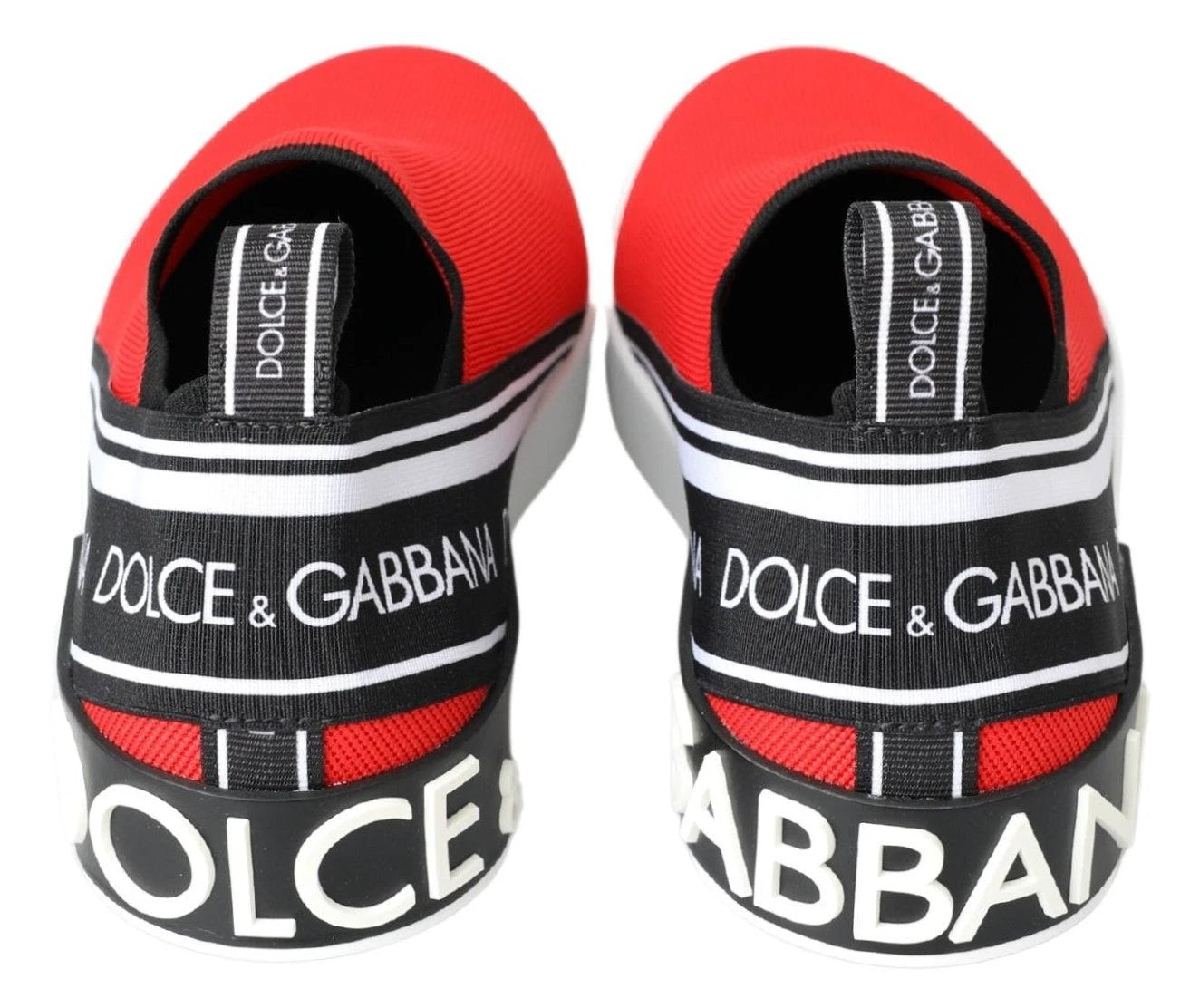 Dolce & Gabbana Red White Flat Sneakers Loafers Shoes by Dolce & Gabbana