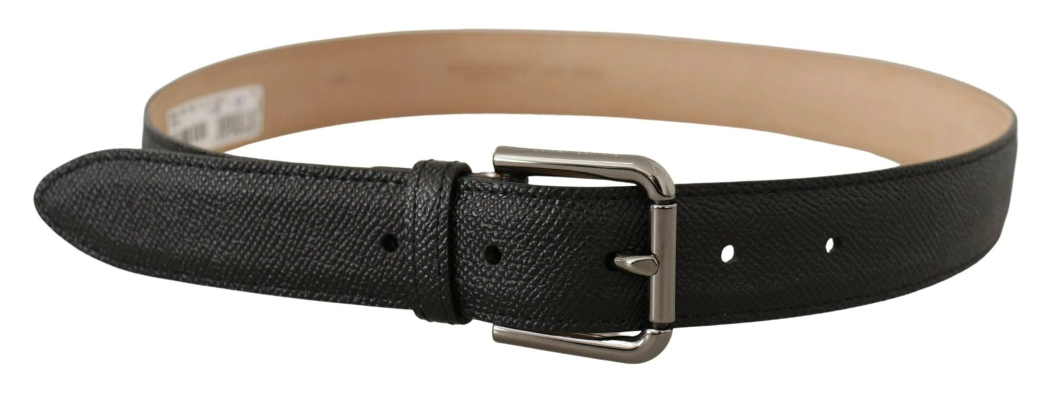 Dolce & Gabbana Black Calf Leather Brown Backend Belt by Dolce & Gabbana