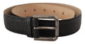 Dolce & Gabbana Black Calf Leather Brown Backend Belt by Dolce & Gabbana