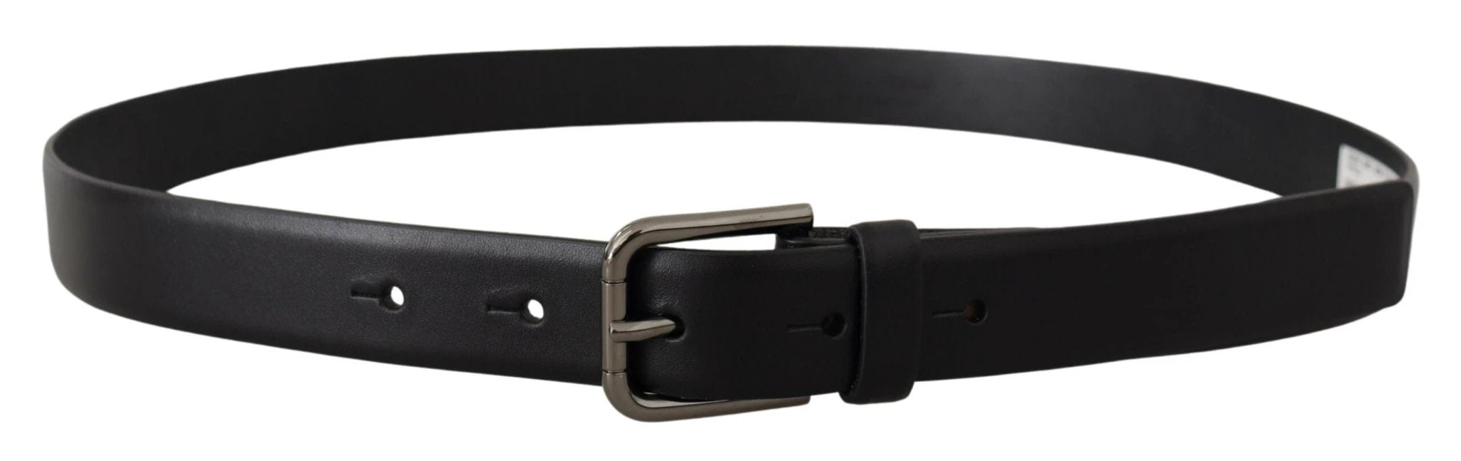 Dolce & Gabbana Black Calf Leather Classic Logo Metal Buckle Belt by Dolce & Gabbana