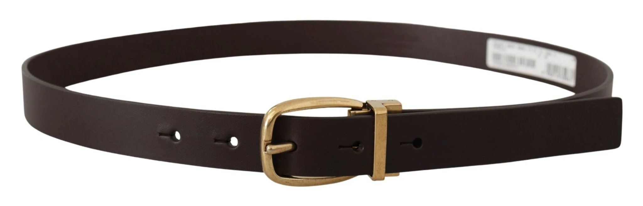 Dolce & Gabbana Dark Brown Calf Leather Gold Tone Metal Buckle by Dolce & Gabbana