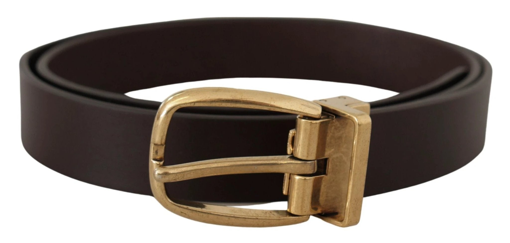 Dolce & Gabbana Dark Brown Calf Leather Gold Tone Metal Buckle by Dolce & Gabbana