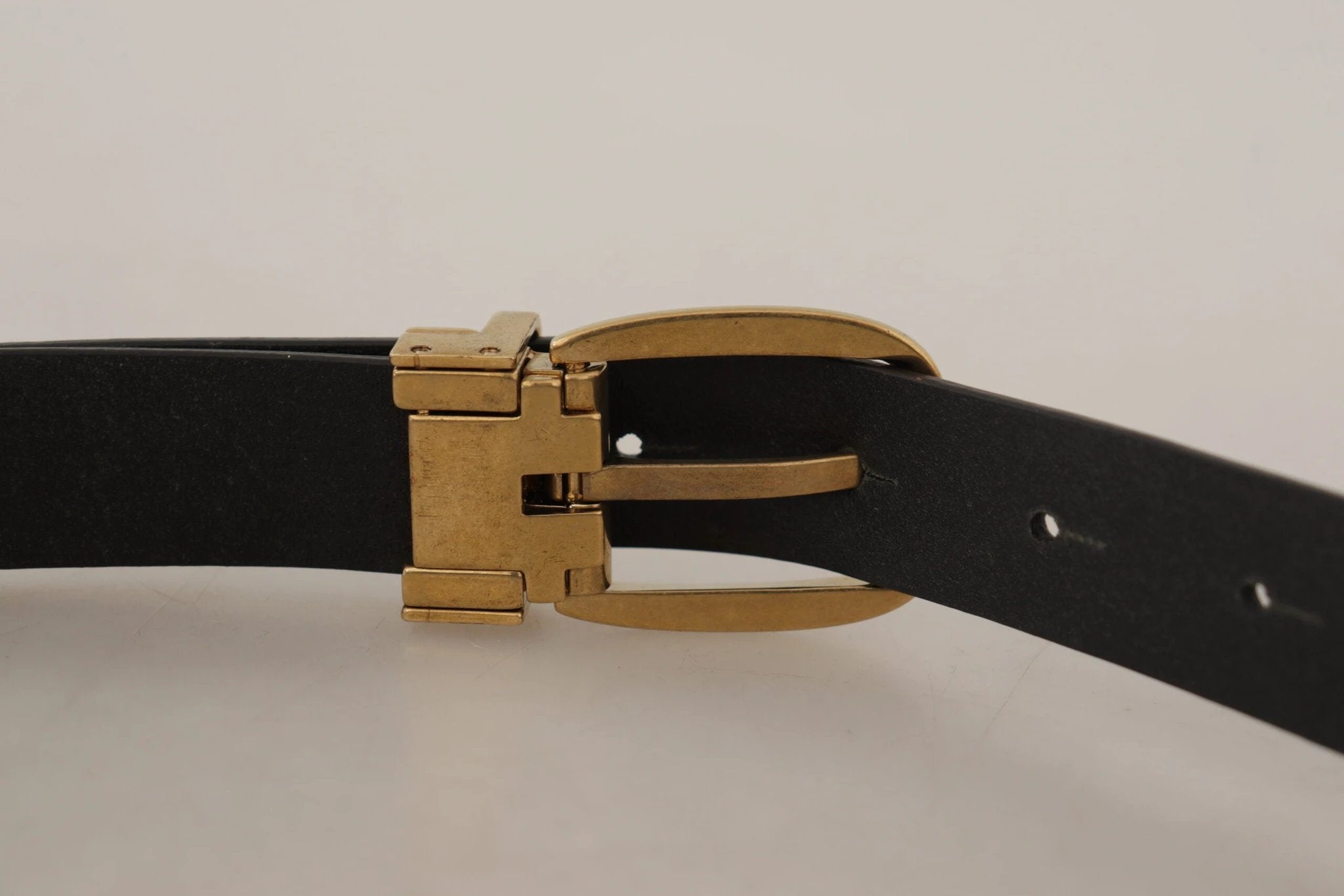 Dolce & Gabbana Brown Leather Classic Vintage Metal Buckle Belt by Dolce & Gabbana