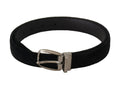 Dolce & Gabbana Black Classic Velvet Silver Tone Metal Buckle Belt by Dolce & Gabbana