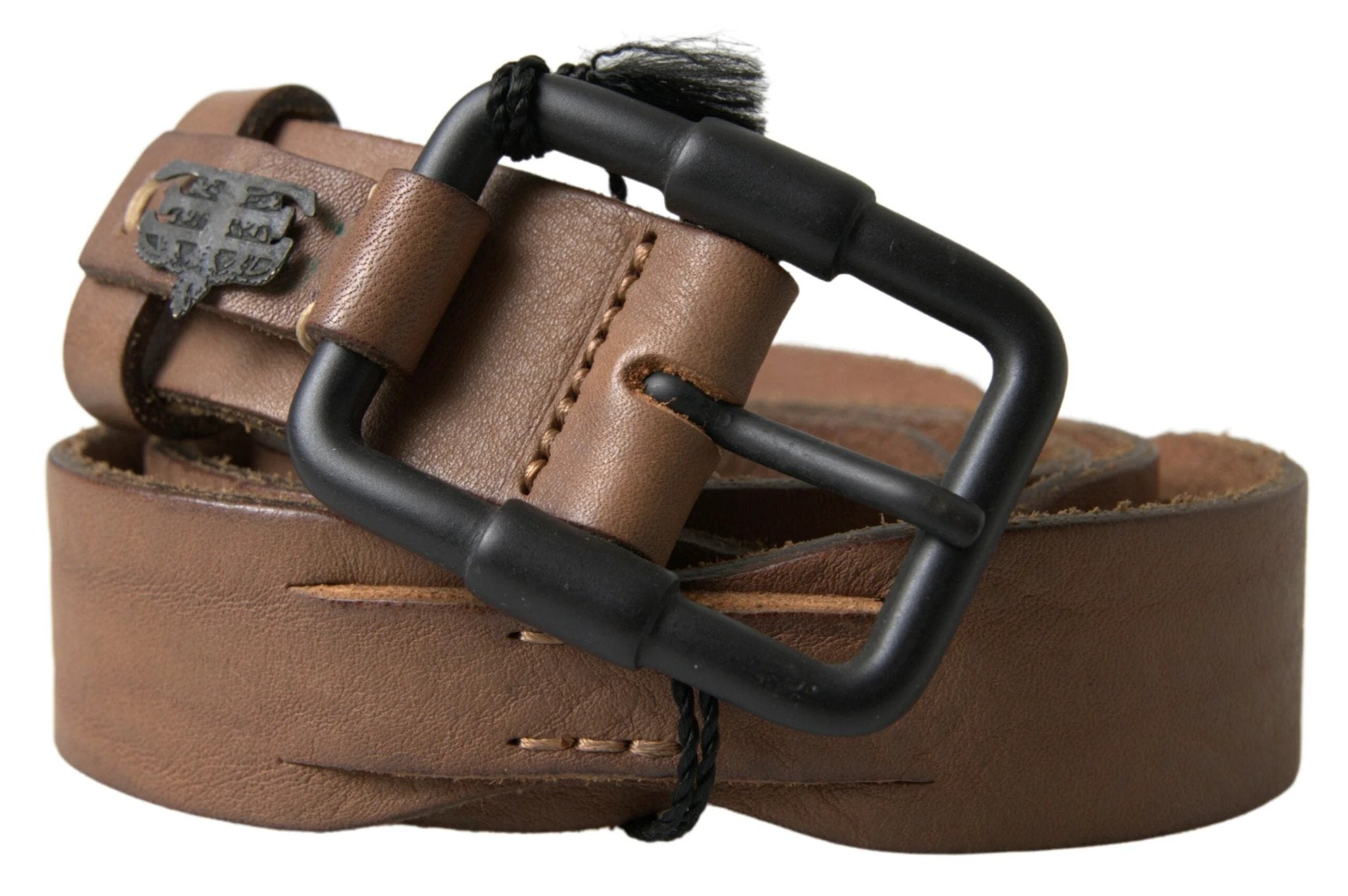 Ermanno Scervino Brown Leather Metal Buckle Waist Men Belt by Ermanno Scervino