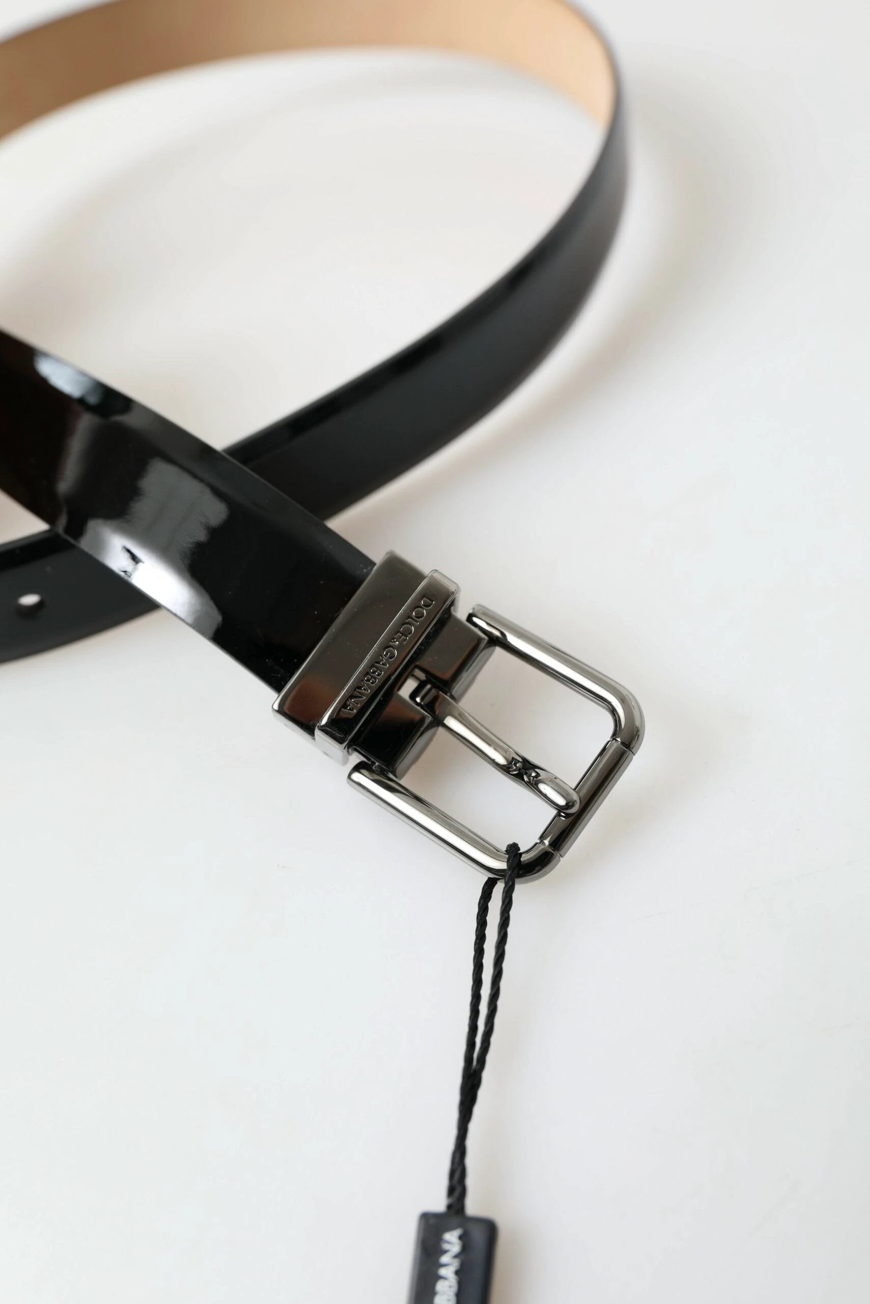 Dolce & Gabbana Black Calf Leather Metal Buckle Men Belt by Dolce & Gabbana