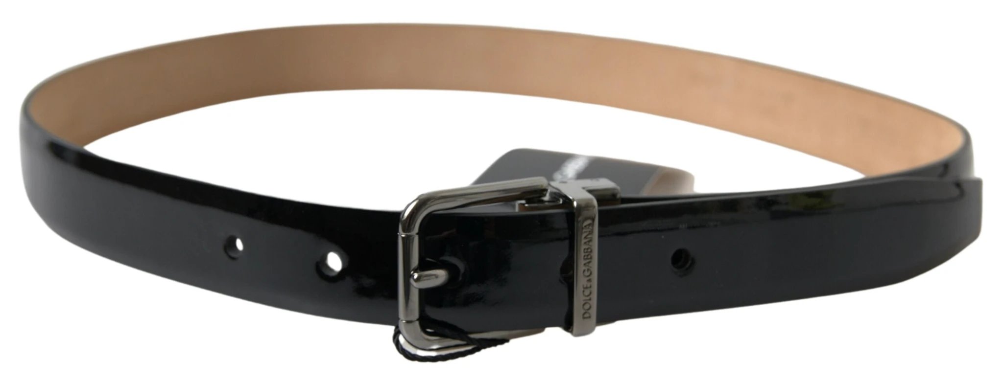 Dolce & Gabbana Black Calf Leather Metal Buckle Men Belt by Dolce & Gabbana
