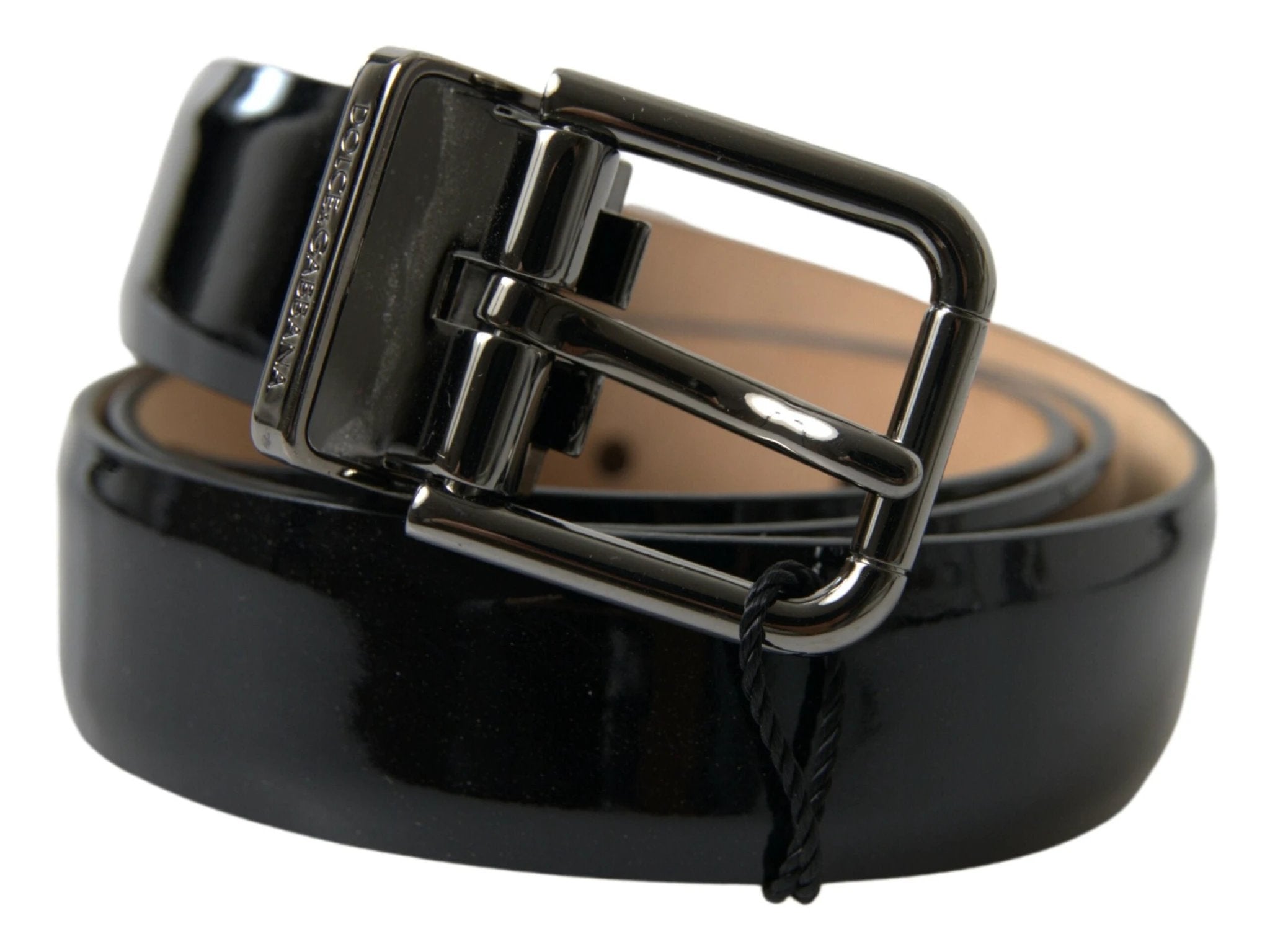 Dolce & Gabbana Black Calf Leather Metal Buckle Men Belt by Dolce & Gabbana