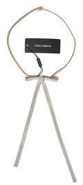 Ceinture Dolce &amp; Gabbana beige en soie avec nœud en cristal transparent