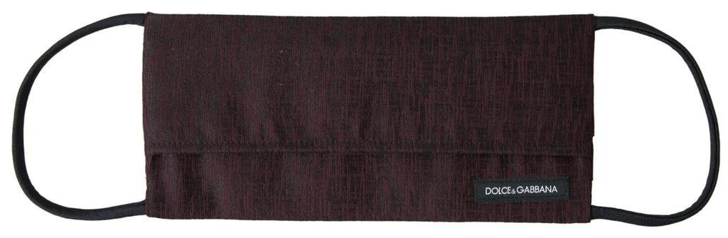 Masque Dolce &amp; Gabbana bordeaux plissé avec élastiques pour les oreilles