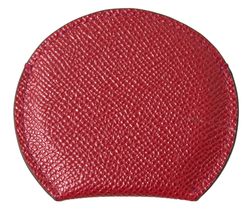 Dolce & Gabbana Red Calfskin Leather Round Hand Mirror Holder by Dolce & Gabbana