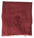Écharpe châle en cachemire bordeaux Dolce &amp; Gabbana à franges