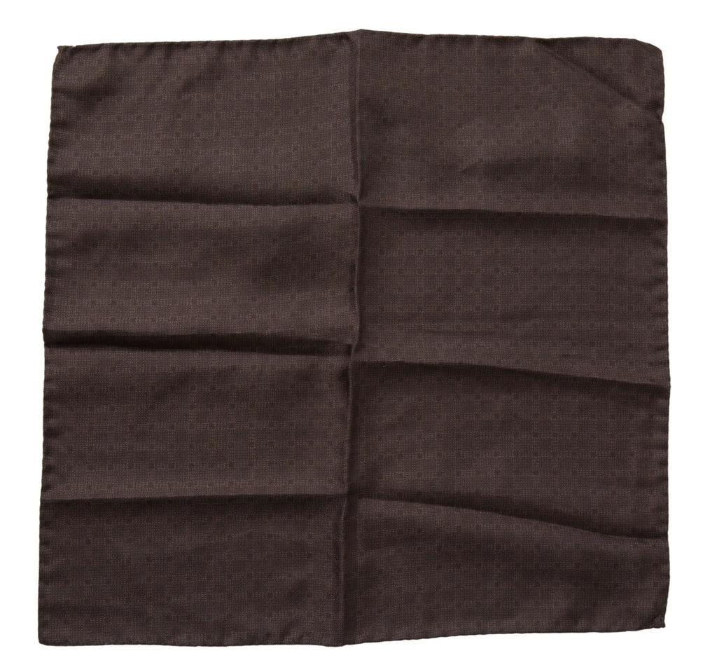 Foulard carré en soie à motifs marron Dolce &amp; Gabbana