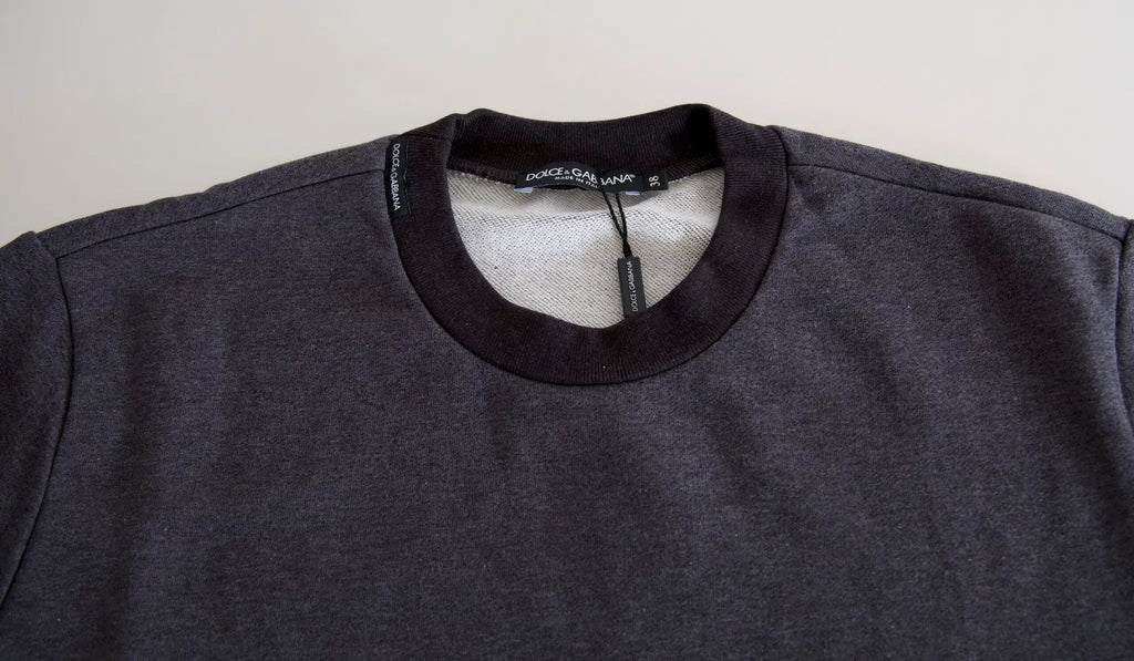 Pull Dolce &amp; Gabbana gris foncé en coton à col rond
