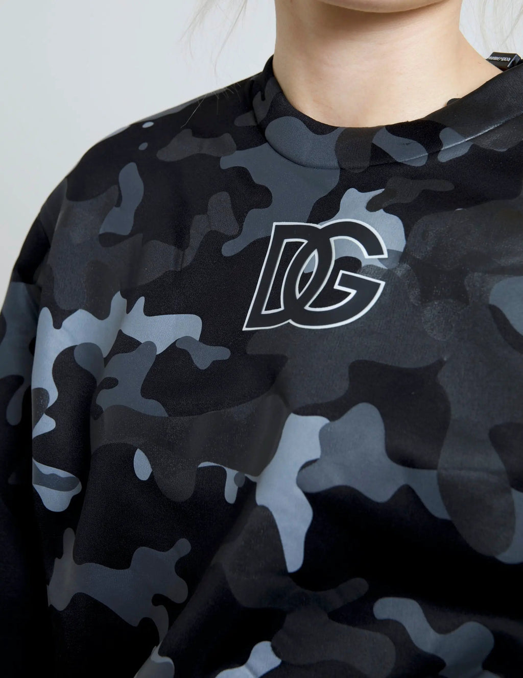 Sweat-shirt Dolce &amp; Gabbana noir camouflage à col rond