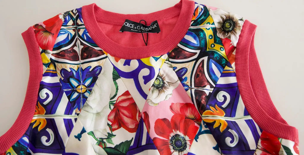 Débardeur Dolce &amp; Gabbana multicolore à col rond et motif floral Majolica