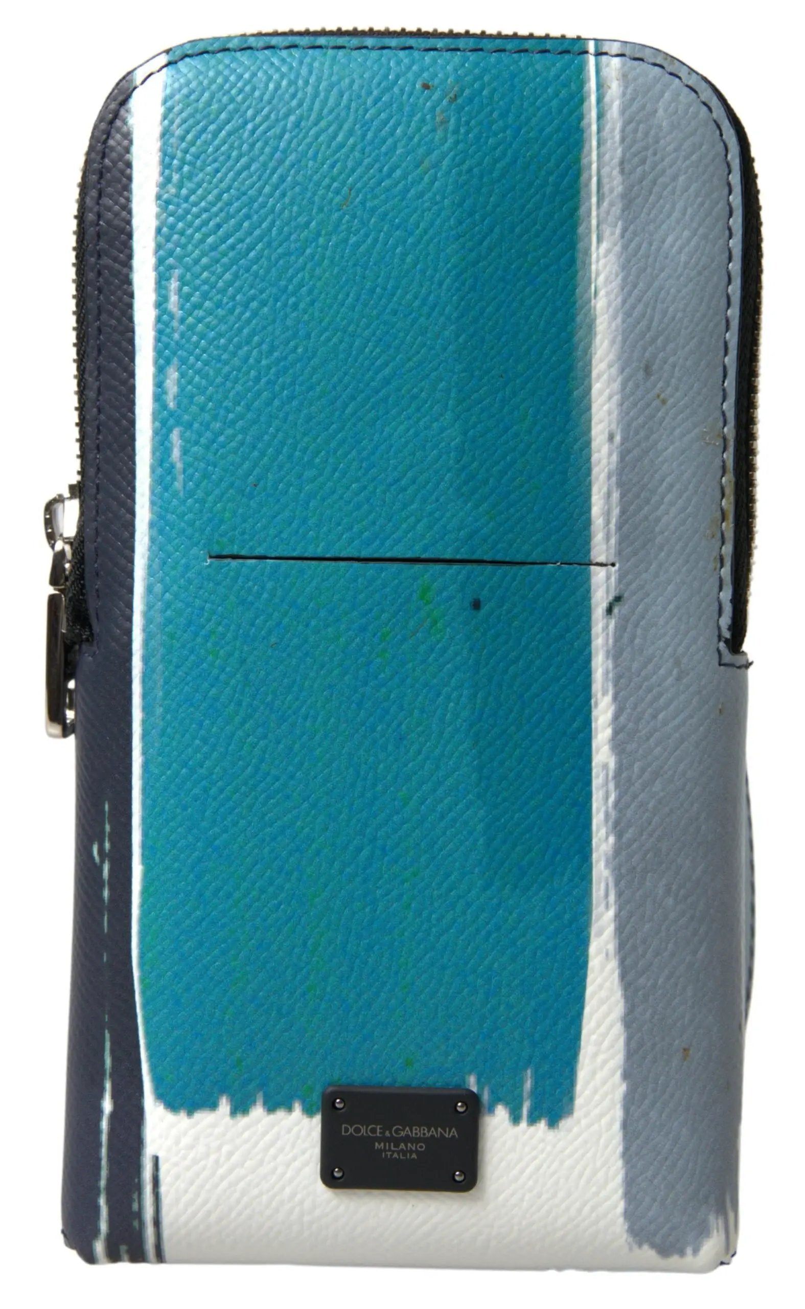 Dolce &amp; Gabbana Sac bandoulière unisexe en cuir bleu, sac pour téléphone