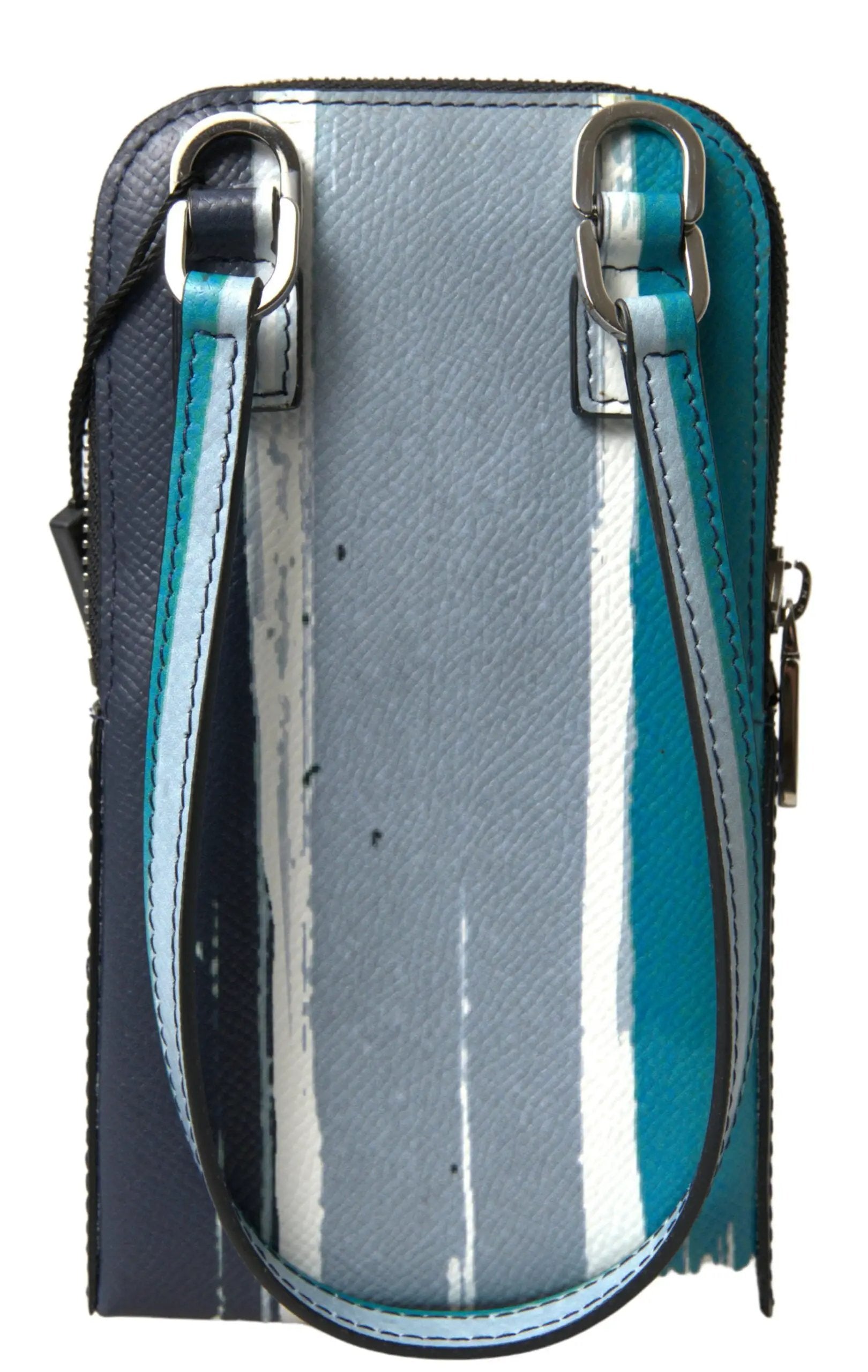 Dolce &amp; Gabbana Sac bandoulière unisexe en cuir bleu, sac pour téléphone